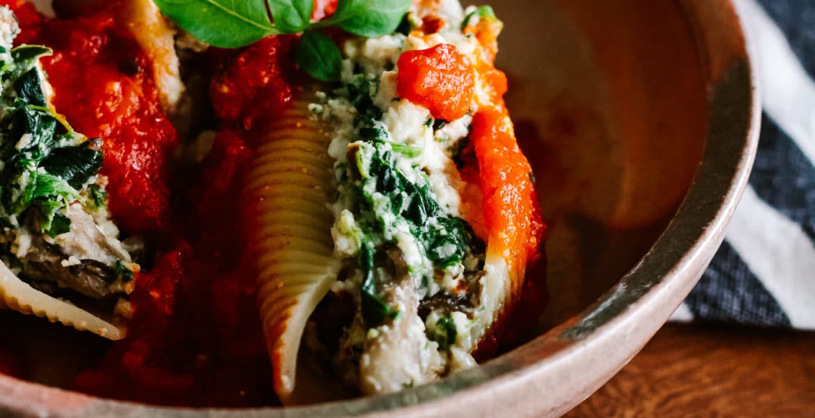 vegan stuffed lasagna shells